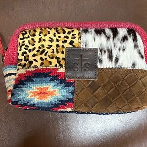 STS Ranchwear Patchwork Clutch with Animal Print and Suede